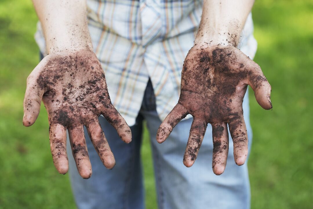 umazane roke kot vzrok za okužbo s paraziti